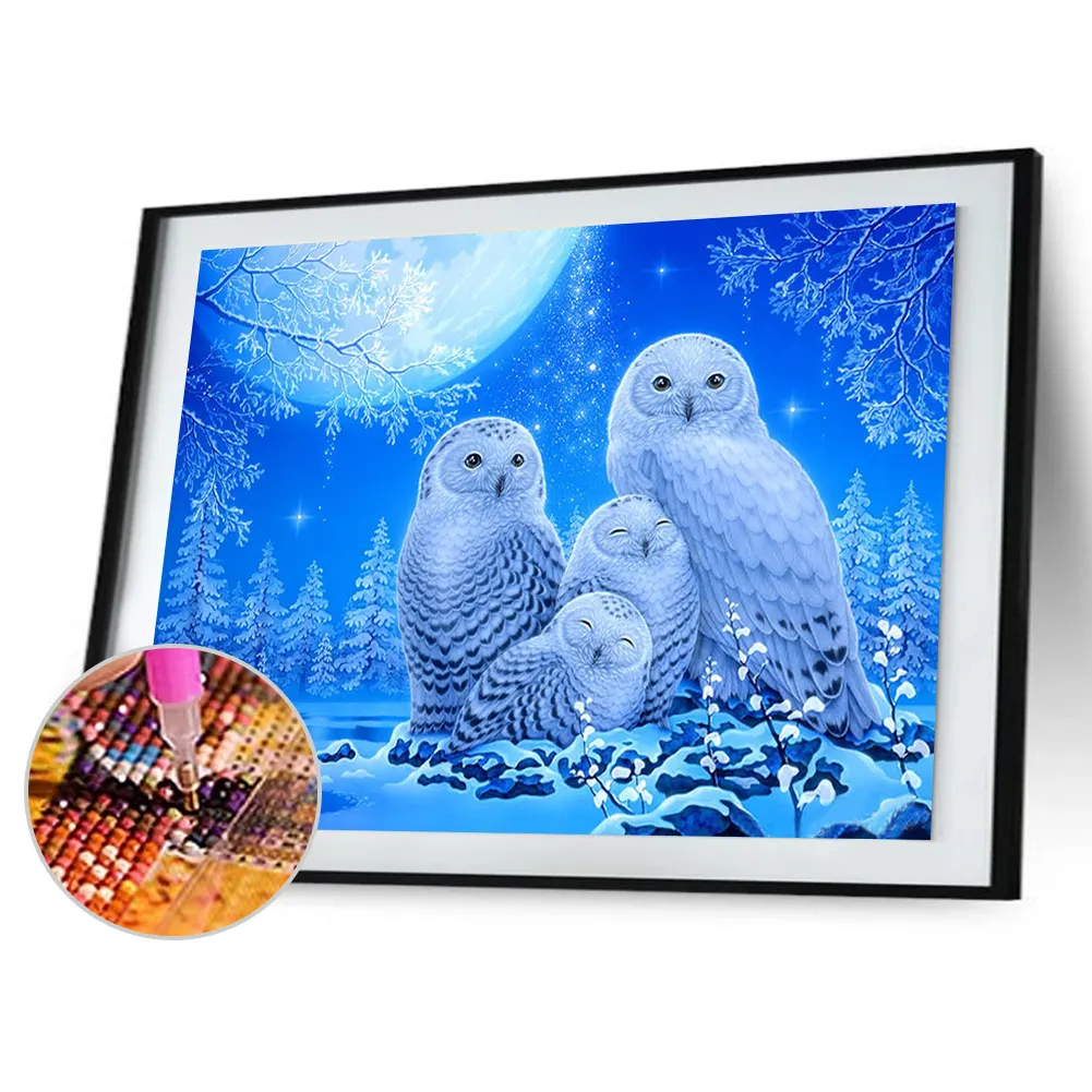 Full Round Diamond Painting 40*30cm - Owl