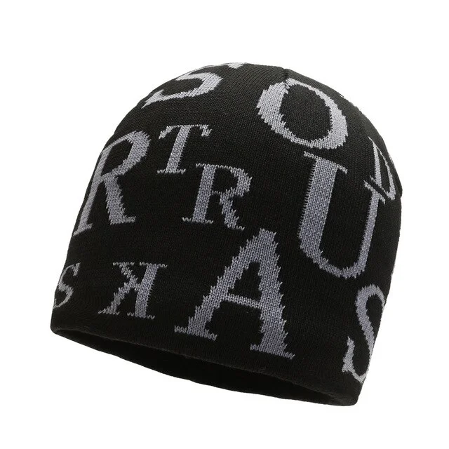 Men's Vintage Embroidered Letters Knitted Hats Beanies-VESSFUL