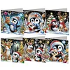 6Pcs Diamond Painting Christmas Penguin Greeting Cards Congratulations Cards & Gifts