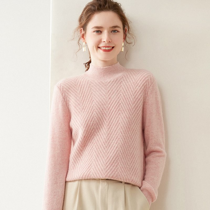 Half Turtleneck Classic Cashmere Sweater REAL SILK LIFE