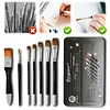 (US Local)8Pcs/Set Oil Painting Brushes with Iron Box Drawing Art Supplies (Wolf Hair)