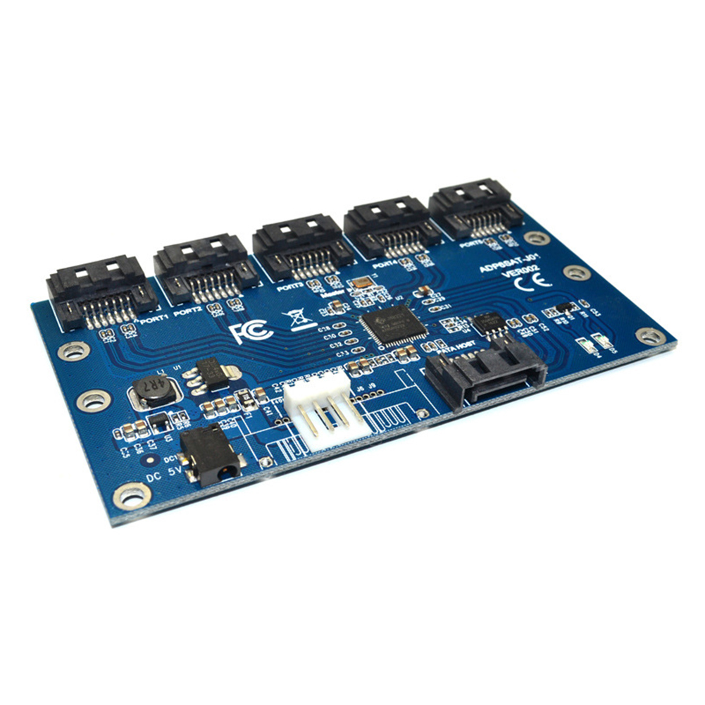 

SATA Expansion Card Motherboard 1 to 5 Port Hard Disk SATA3.0 Riser Adapter, 501 Original