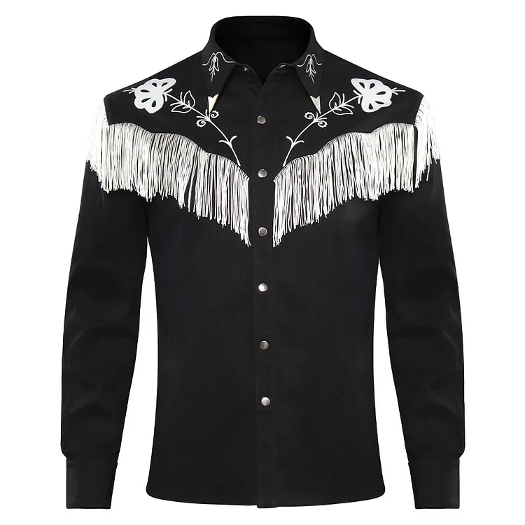 Barbie 2023 Ken Black Western Cowboy Denim Tassel Shirt Outfits Cosplay Costume Halloween Carnival Suit