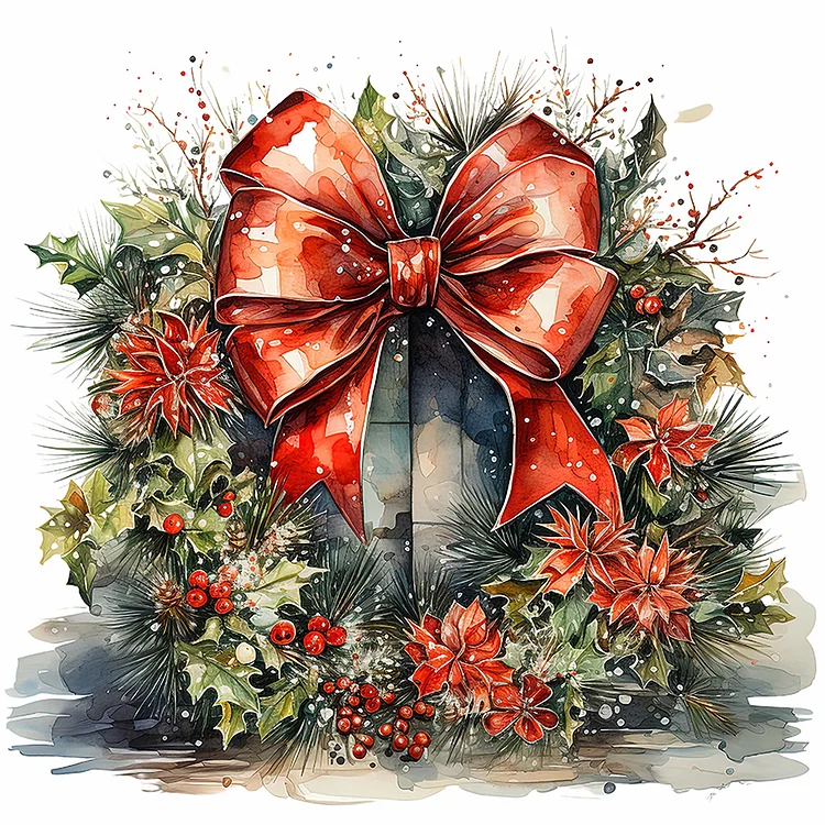 Full Round Diamond Painting - Christmas Wreath 40*40CM