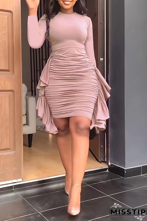 Ruched Side Draped Mini Dress