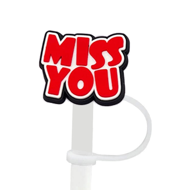 Cute Letter Silica Gel Straw Mouthpiece 1 Piece