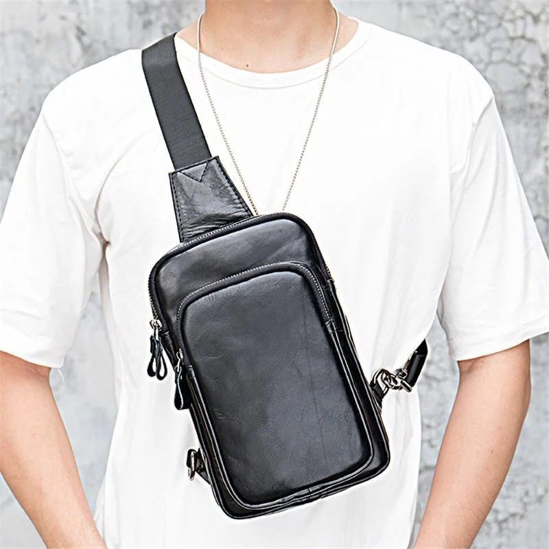 Leather Outdoor Casual Chest Bag Crossbody Bag
