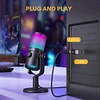 USB Gaming Microphone for PC, Programmable Condenser Microphone with RGB Light, Mute, Gain, Monitoring, Volume Control for Streaming, Podcasting, Twitch, YouTube, Discord, Computer, Mac, PS5, DM30