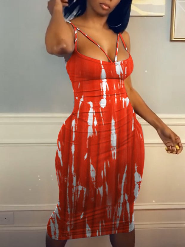 Fashion Casual Summer Hollow Sling Strap Tube Top Dress