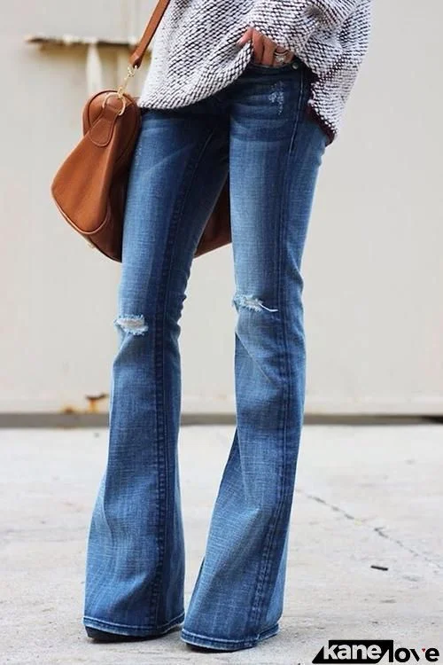 Broken Hole Bell Jeans