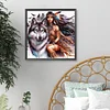(40*40cm)Girl Wolf - Full Round Drill Diamond Painting