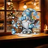 Gnome DIY 2D Flat Acrylic Diamond Painting Ornaments Kits Special Shaped Crystal Diamond Art Painting Tabletop Ornaments Single Sided Home Office Decor