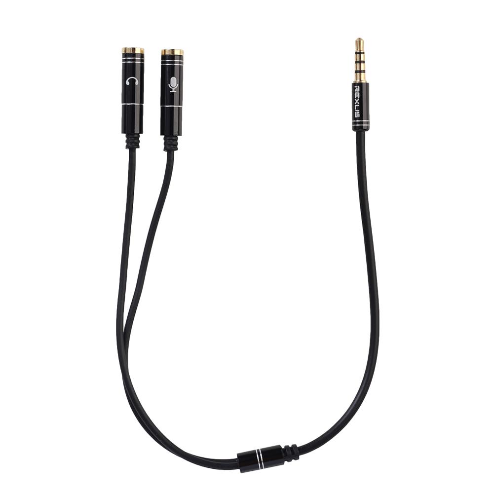 

3.5mm Jack Headphone+Mic Audio Splitter Gold-Plated Aux Extension Cable, 501 Original