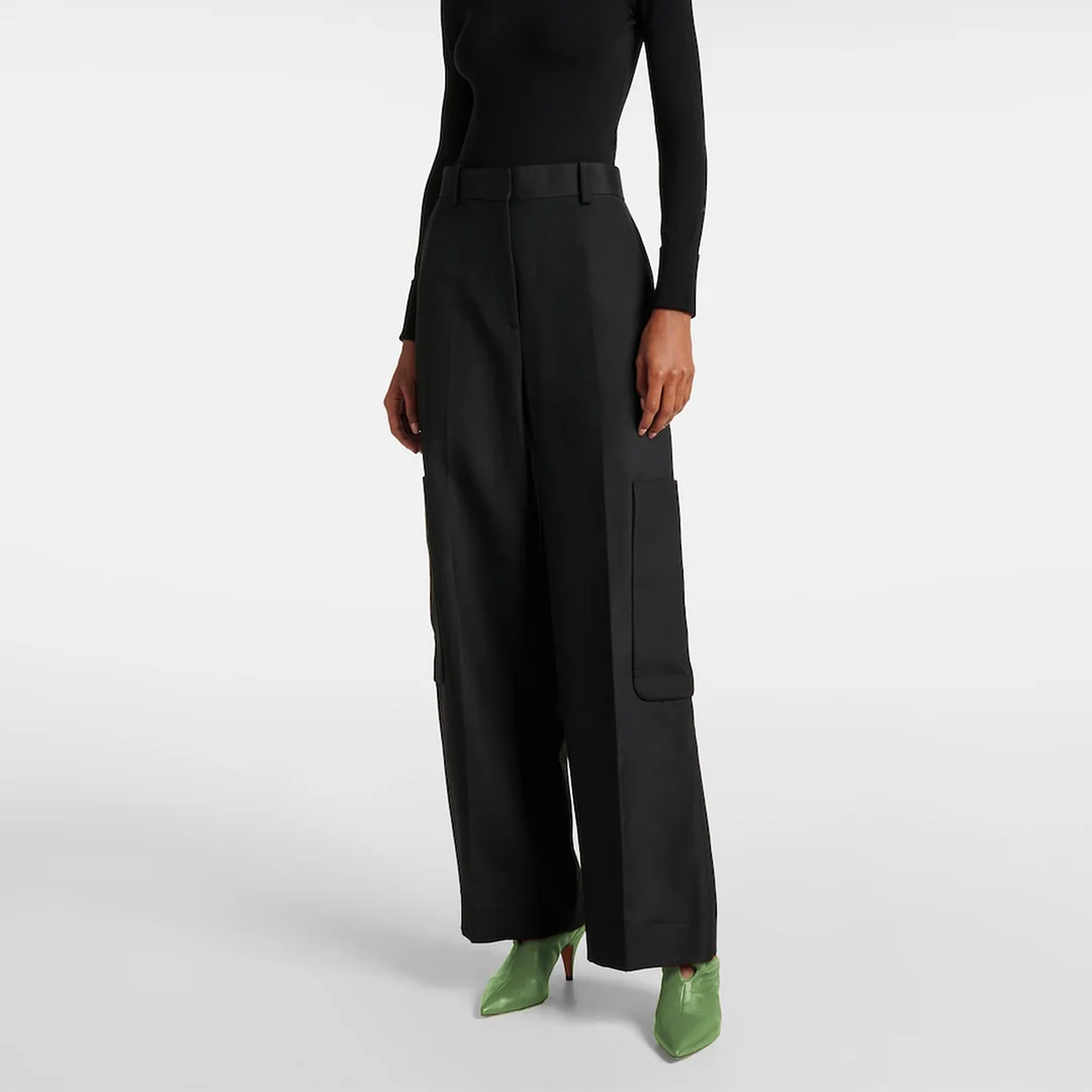 Green Vegan Leather Pointed Toe Fashion Heeled Mules for Ladies