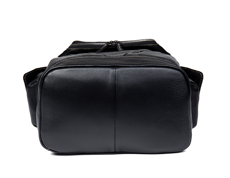 Color Black Bottom View of Woosir Large Vintage Leather Backpack