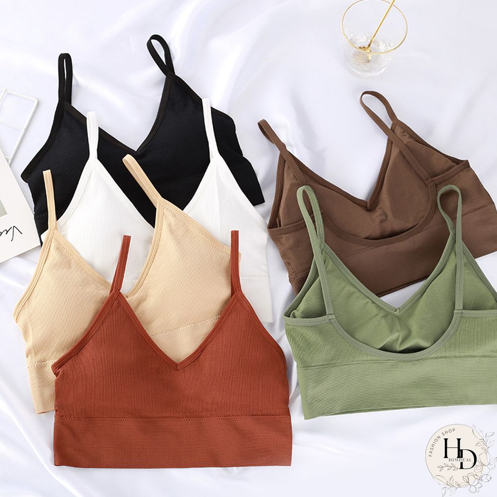 Womens Seamless Bras for Deep Neck Steel Ring Underwear Detachable Vest Sports Short Top