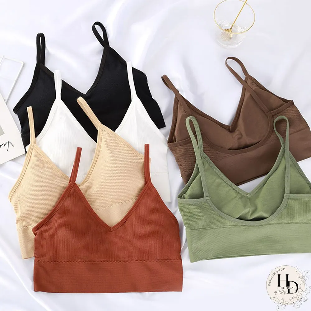 Womens Seamless Bras for Deep Neck Steel Ring Underwear Detachable Vest Sports Short Top