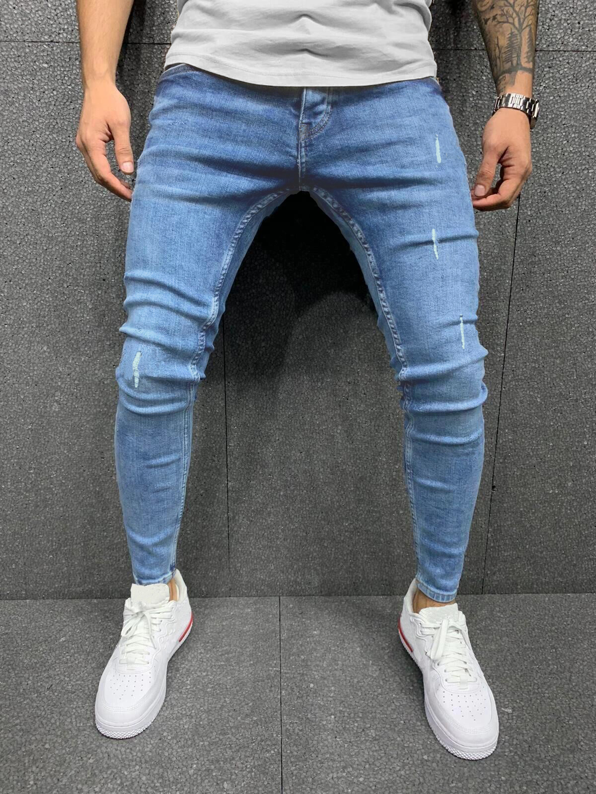 Men's Fashion Loose Fit Solid Color Jeans