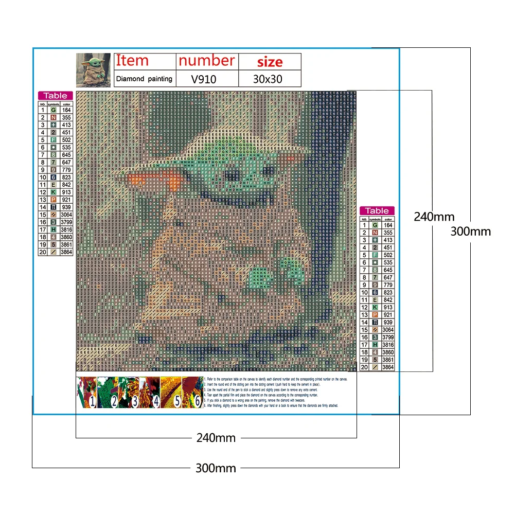Diamond Painting - Full Round Drill - Yoda(30*30cm)