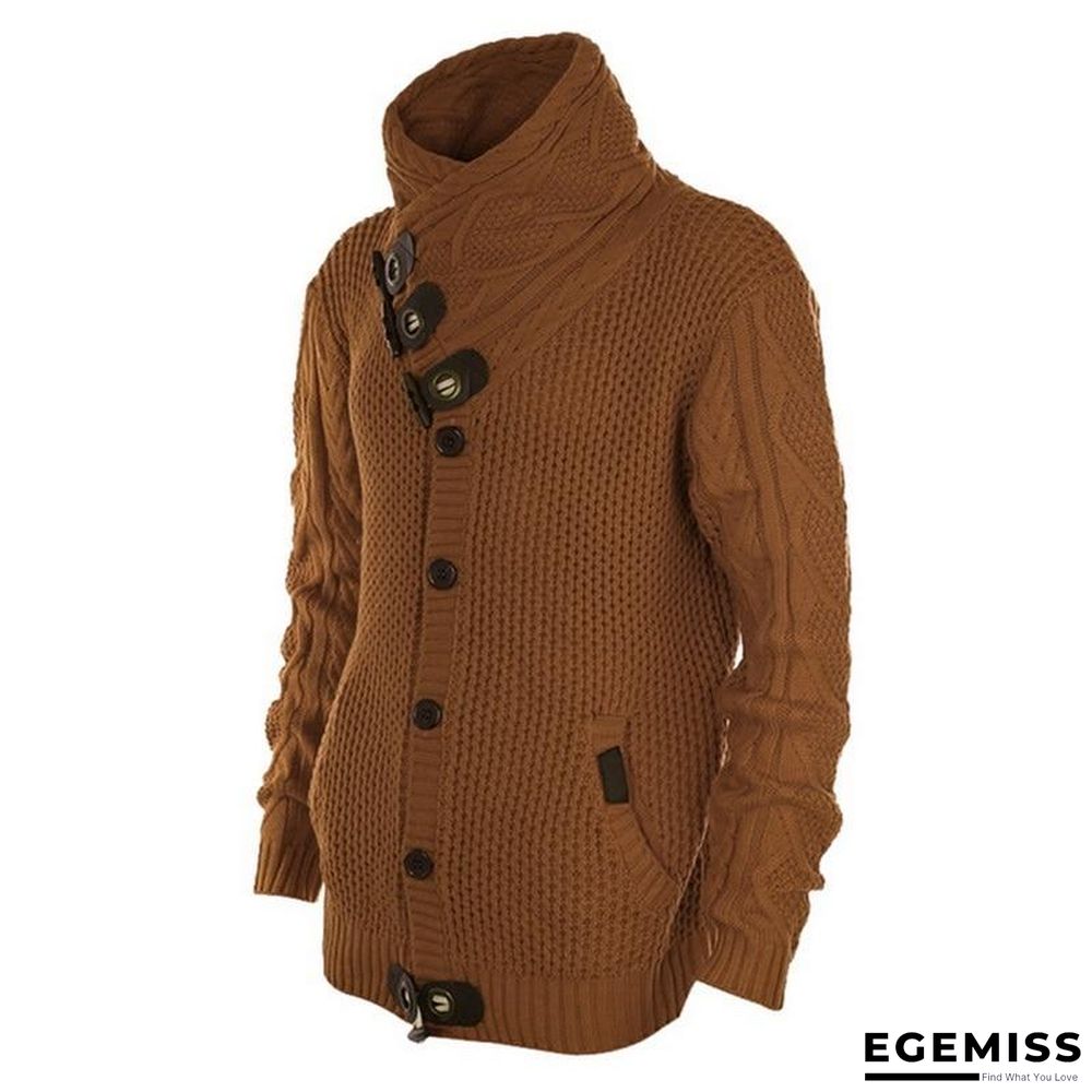 Mens buckle Sweater Cardigan Autumn winter Fashion Warm Thick Hedging Turtleneck Knitting Jumper Sweaters | EGEMISS