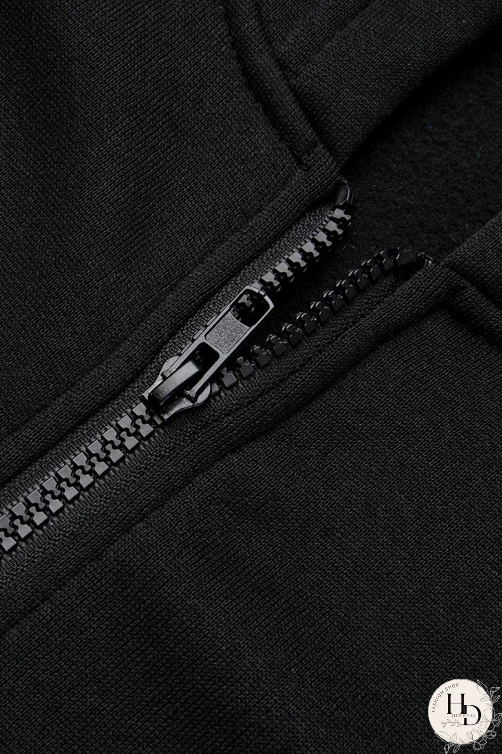 Army Green Casual Patchwork Zipper Hooded Collar Long Sleeve Two Pieces