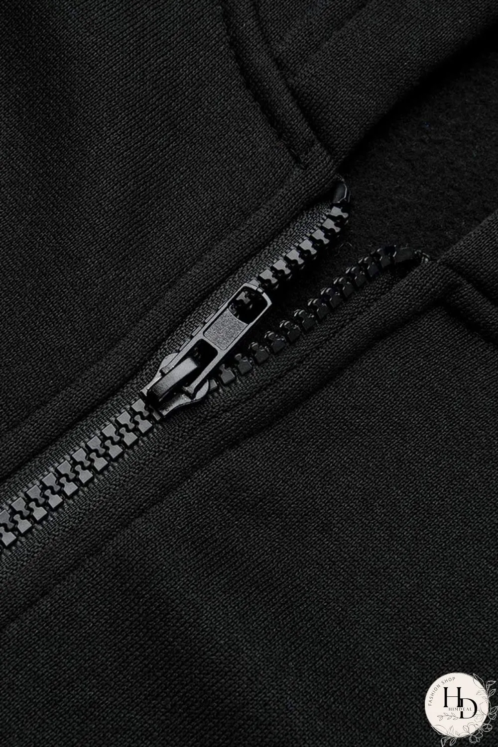 Army Green Casual Patchwork Zipper Hooded Collar Long Sleeve Two Pieces