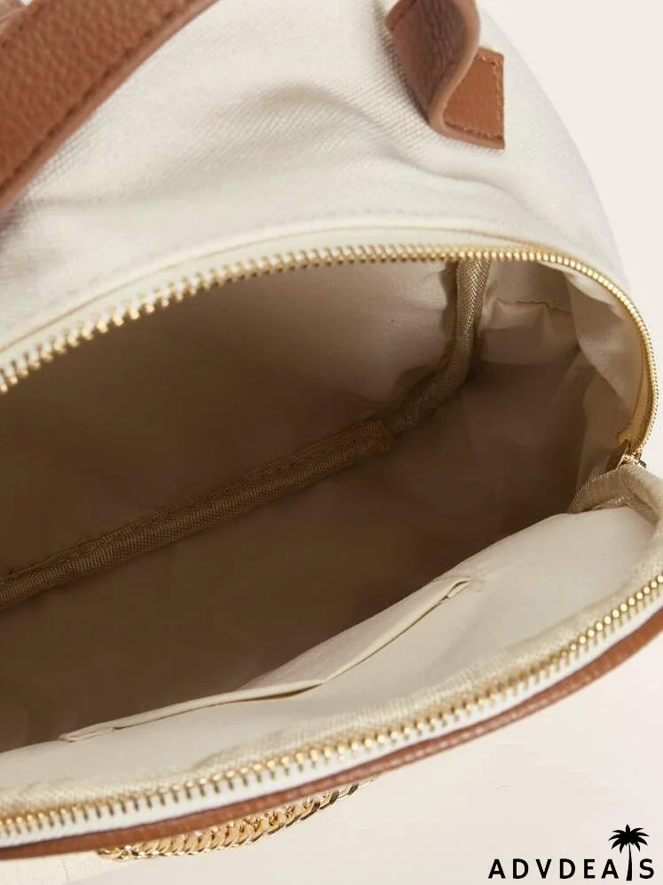 Chain Decor Quilted Backpack