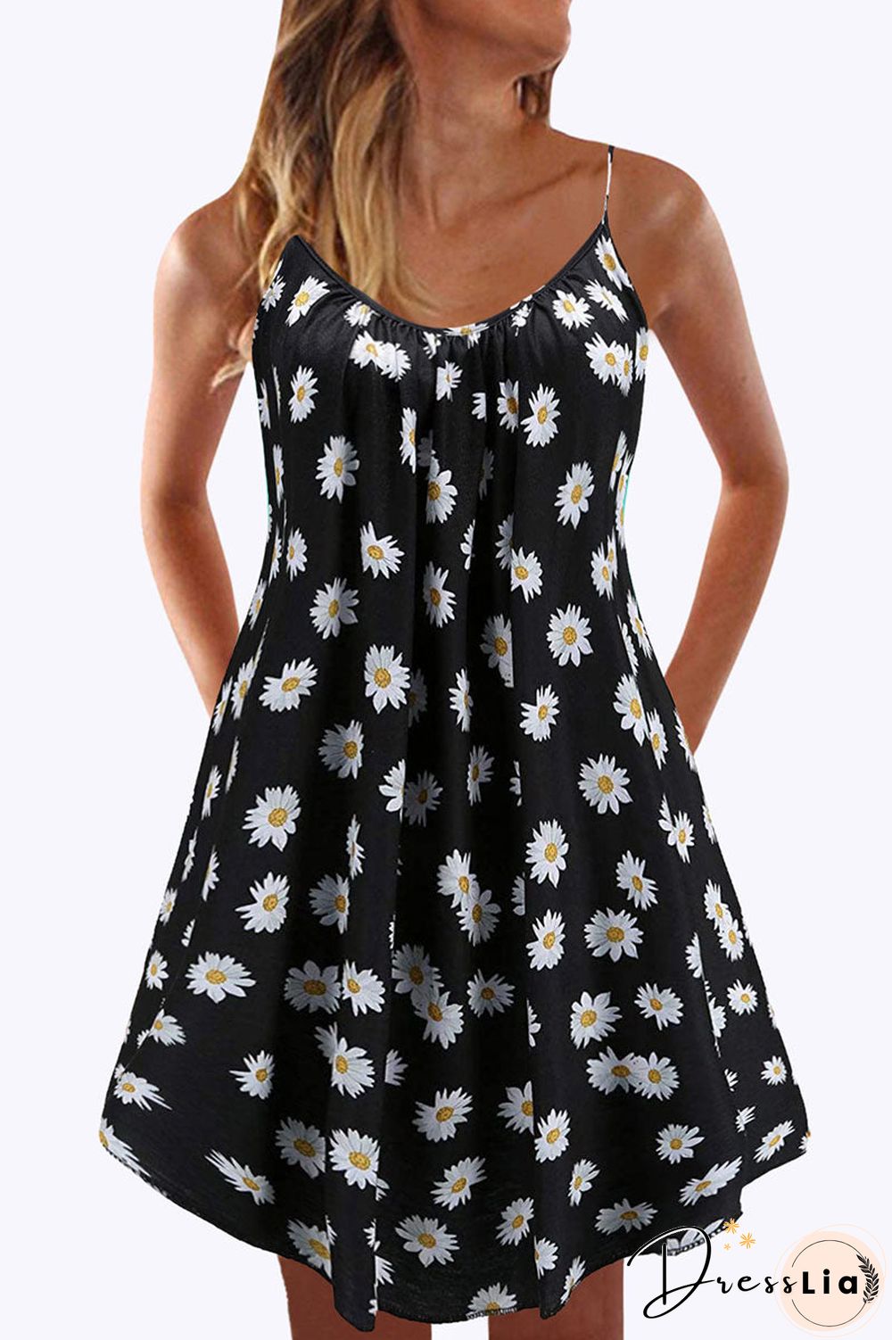 Fashion Street Print Spaghetti Strap Princess Dresses