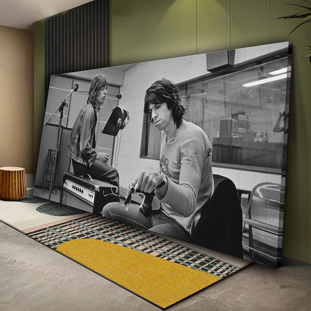 Mick Jagger Keith Richards Exile On Main Street Studio Recordings 1972 Canvas Wall Art