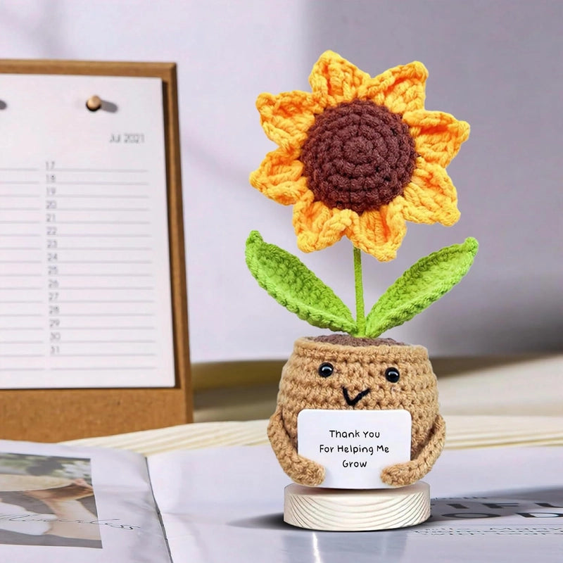Cute Sunflower Yarn Artificial Flowers