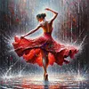 Red Dress Girl-11CT Stamped Cross Stitch 45*45cm/17.72*17.72in tapestrymarket