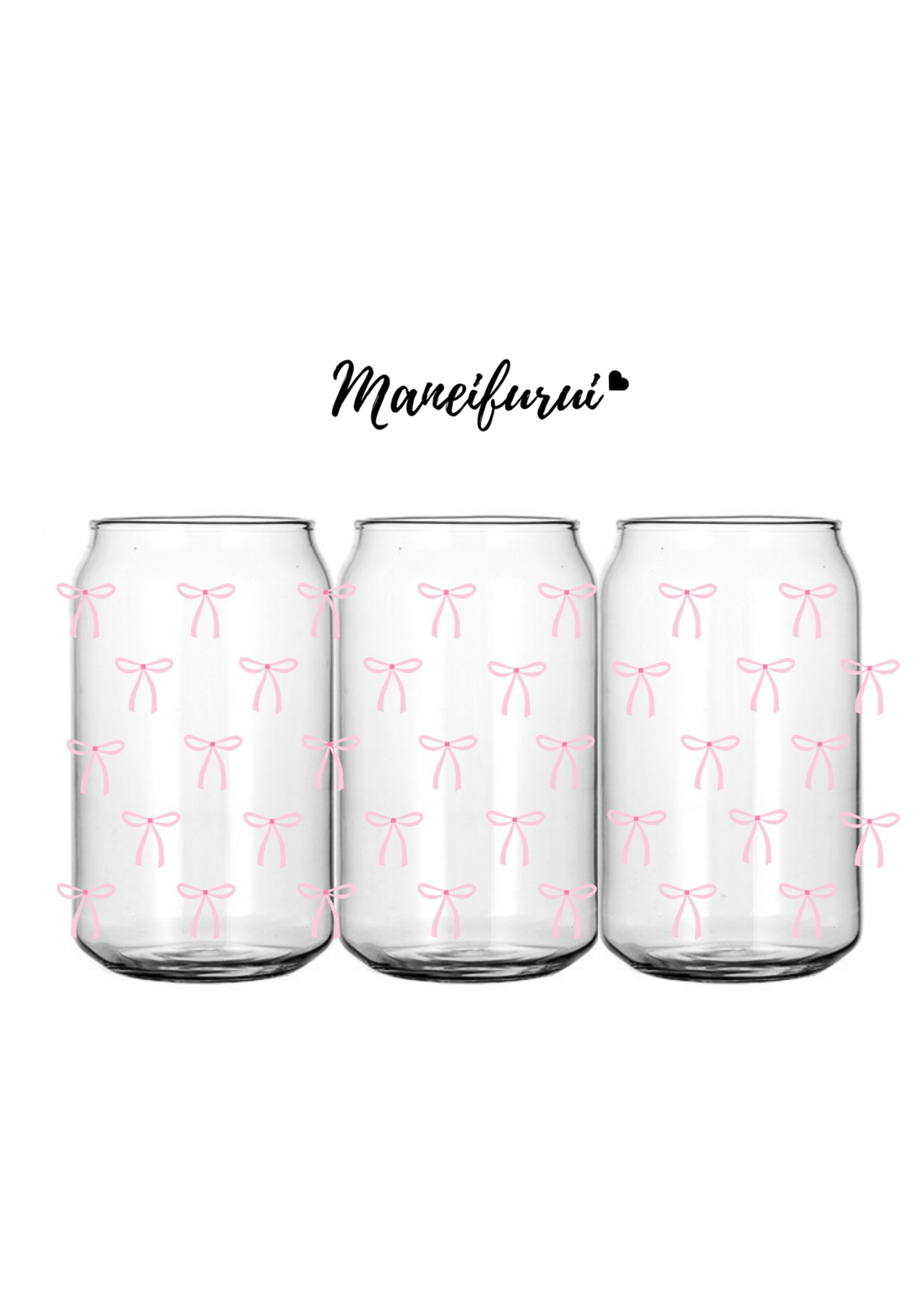 Maneifurui™  UV DTF Cup Transfer 【pink bow】 