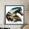 Horse-Partial 11CT Stamped Cross Stitch Bead Embroidery 36*36cm/14.17*14.17in tapestrymarket