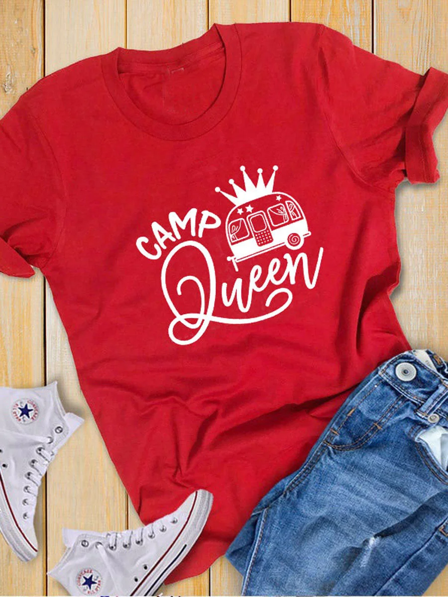 Camp Queen O Neck T-shirt