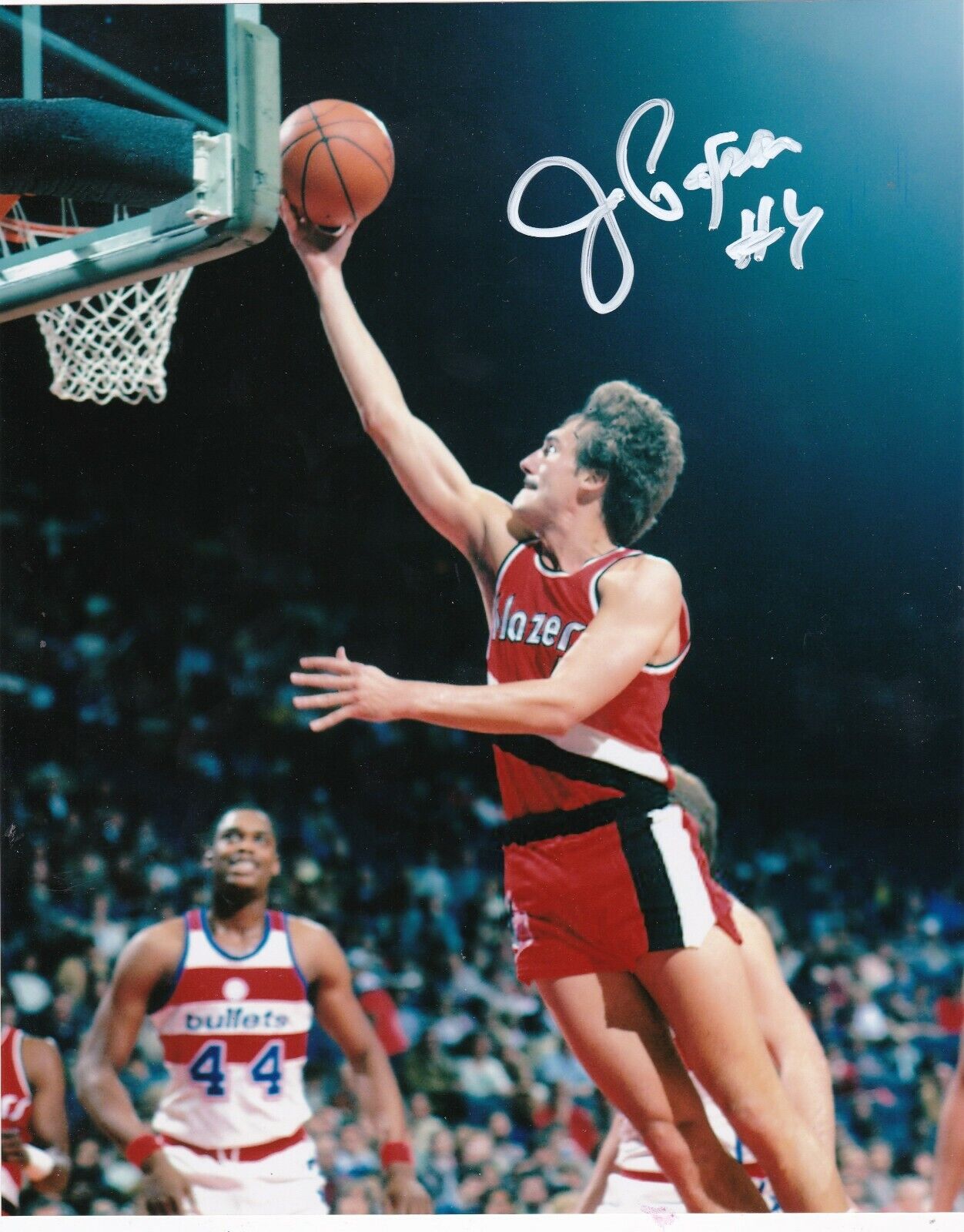 JIM PAXSON PORTLAND TRAIL BLAZERS ACTION SIGNED 8x10