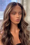 New Brown 360 Lace Frontal Wig Body Wave Human Hair Wigs