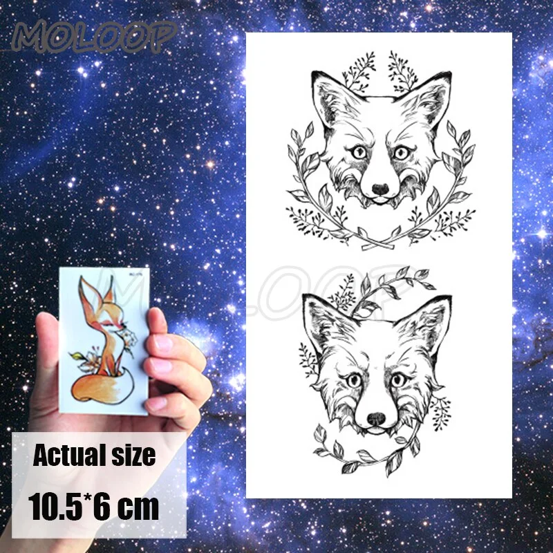 Temporary Tattoo Sticker cat pattern Element Small animal flower waterproof Fake Body Art tatoo for kid girl boy man woman