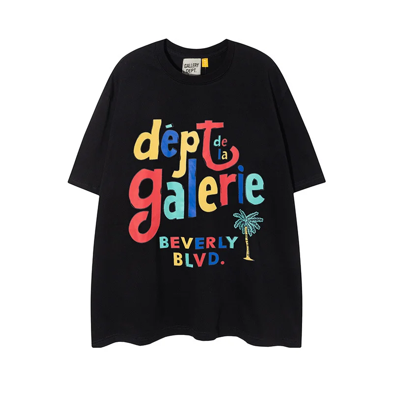 GALLERY DEPT 2022 Street Graffiti Short-sleeved Loose T-shirt for Men and Women