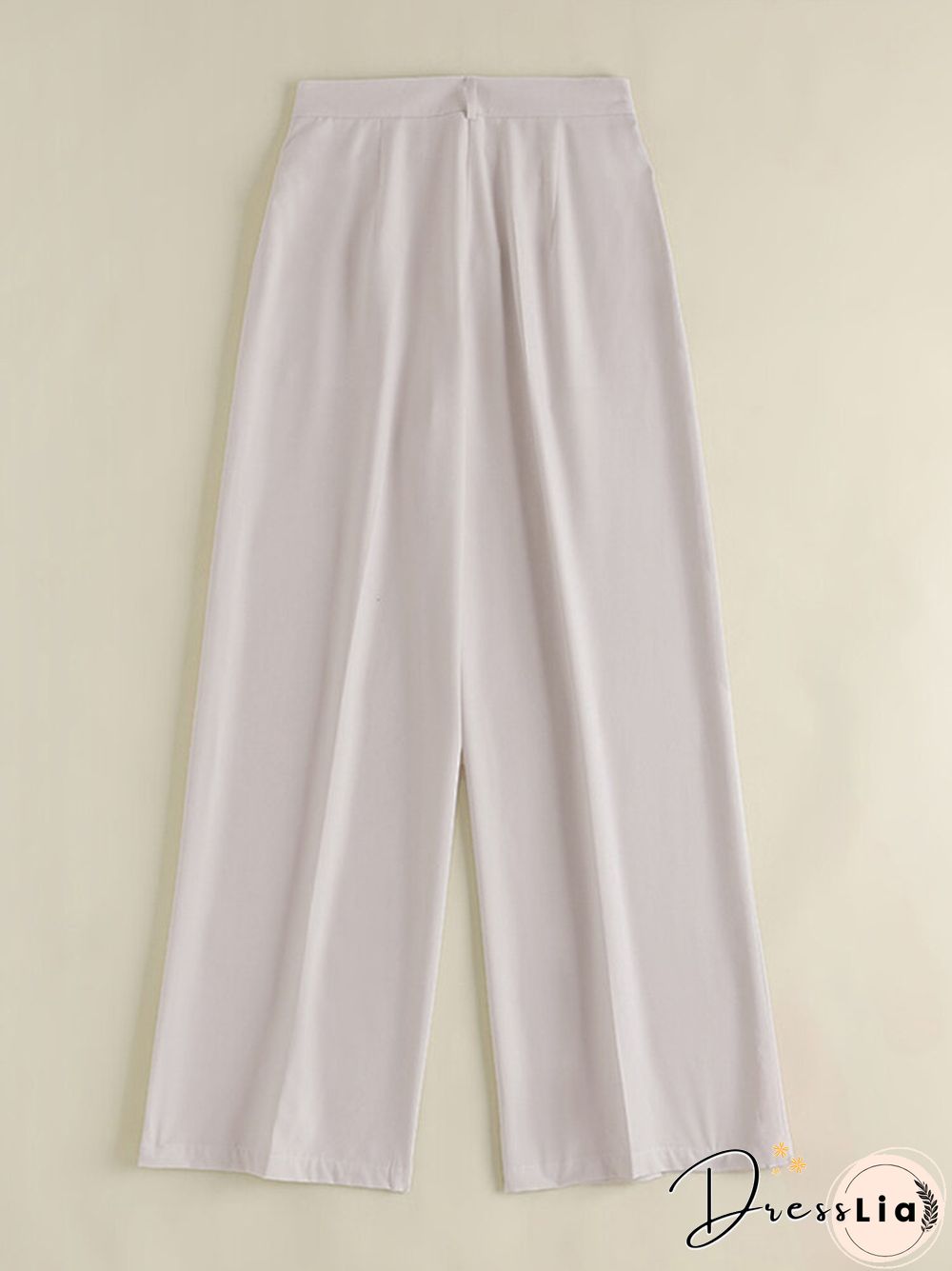 Casual Solid Pocket Wide Leg Pants For Women