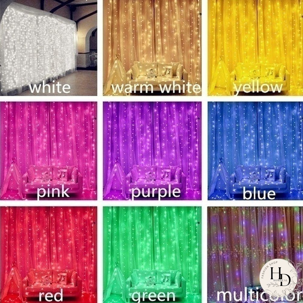 3Mx3M 300 LED Curtain Light Romantic Christmas Wedding Outdoor Decoration Curtain String Light