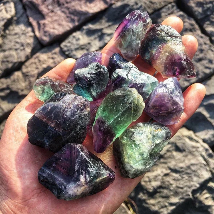 Olivenorma Crystal Rainbow Fluorite Natural Stone