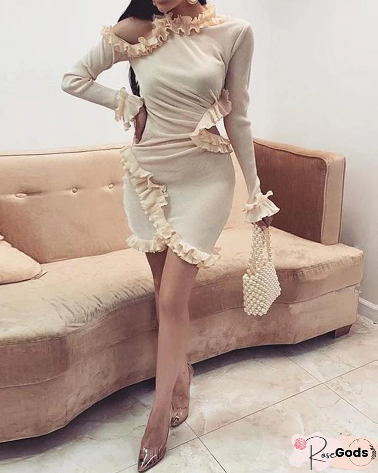 Ruffle Sleeve Bodycon Dress