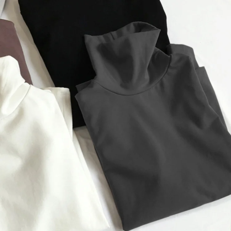 Uveng Uveng Collar Double-Sided German Velvet Bottom Shirt Women 2024 Autumn / Winter Fashion Foreign Style Slim Show Thin Students Long-Sleeved T-Shirt Women Tide