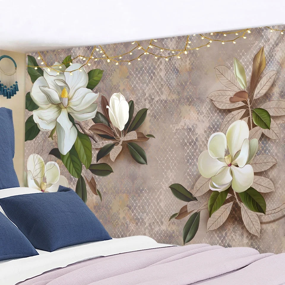 Beautiful Flowers Tapestry Wall Hanging Cloth Tapestries Carpets Dorm Art Decor Polyester Picnic Beach Towel