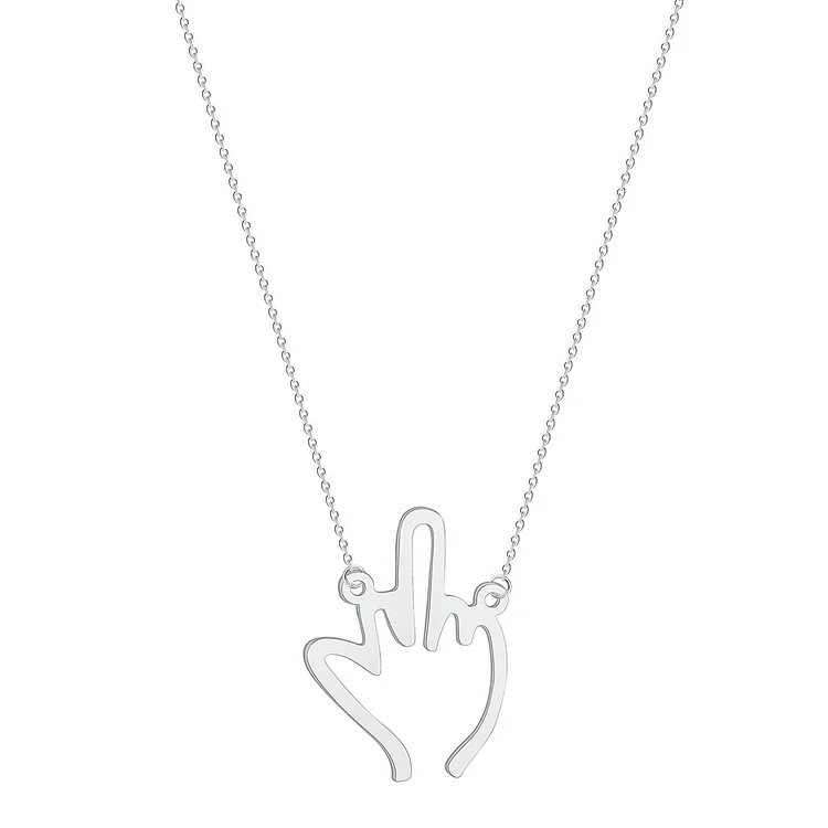 Funny Middle Finger Pendant Necklace Friendship Couple Gifts