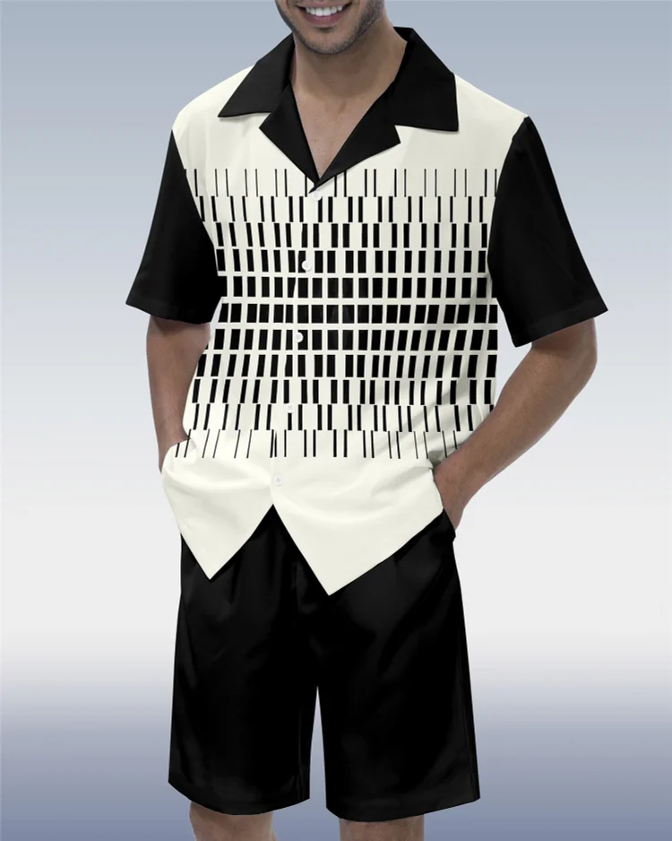  Men's Simple Geometry Walking Set  0413