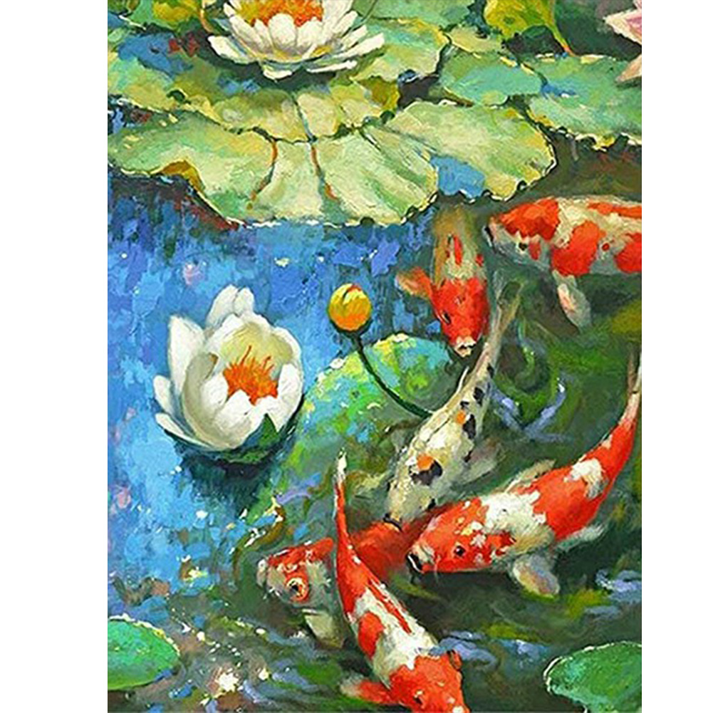 

Lotus Goldfish - Square Drill Diamond Painting - 50*60CM (Big Size), 501 Original