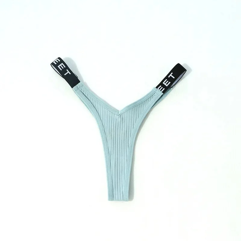 Billionm Lightweight Breathable Sexy Lingerie French Low Waist Thong Plus Size Letter Belt Simple Soft Underwear Women Panties