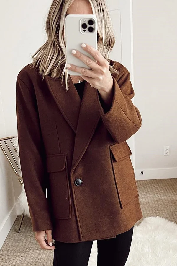 Brown Mid-Length Coat Suit