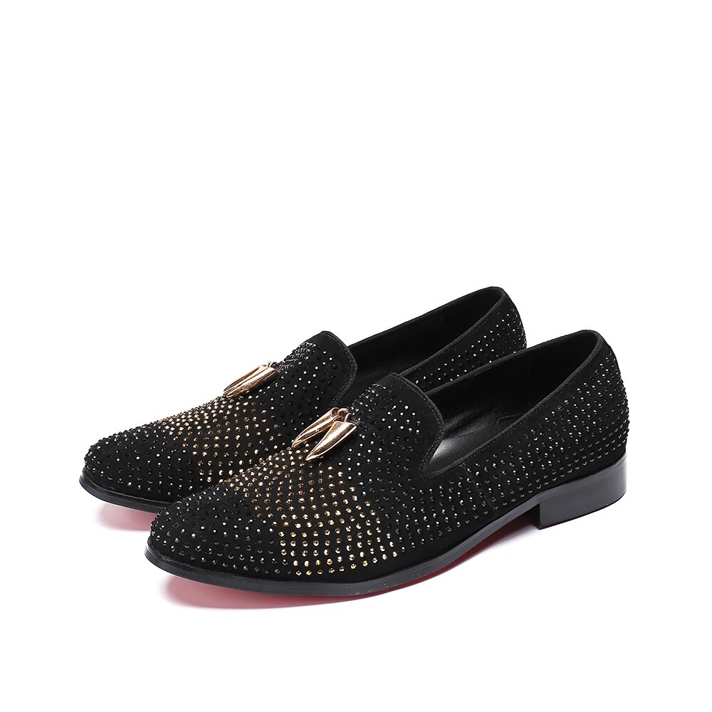 VCSHOES Classic Solid Color Loafers Shoes Social Plus Size Round Toe Flats Shoes Cow Leather Male Casual Shoes